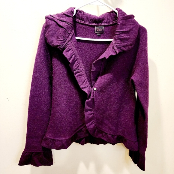 Colour Works Burgundy wool Cardigan size S - Picture 10 of 11